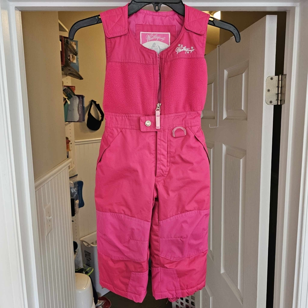 2T Weatherproof pink snow overall pants